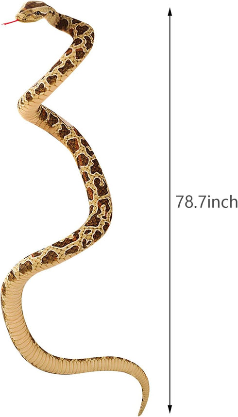 Realistic Animal Stuff Snake, 78 Inch Long Plush Toy, Lifelike Stuffed Snake Gift for Kids