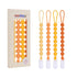 One Piece Design Silicone Pacifier Clip Holder for Baby Boys and Girls, Flexible Leashes, Soft Teether Clip (4-Pack,