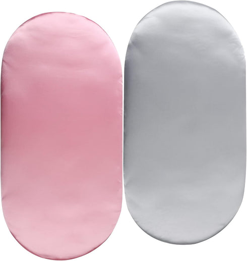 Tcmyyund Satin Bassinet Sheet Set 2 Pack Ultra Soft Silk Fit for Rectangle,