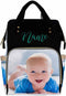 InterestPrint Personalized Backpack with Name, Custom Photo Diaper Bag Fashion Nursing Bags Shoulder