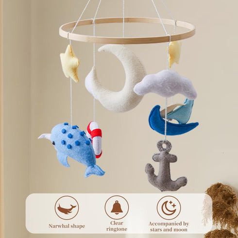 GOODMOM Baby Mobile for Crib, Astronaut Crib Nursery Mobile for Boys Girls, Handmade Baby Mobile Infant Bedroom Hanging