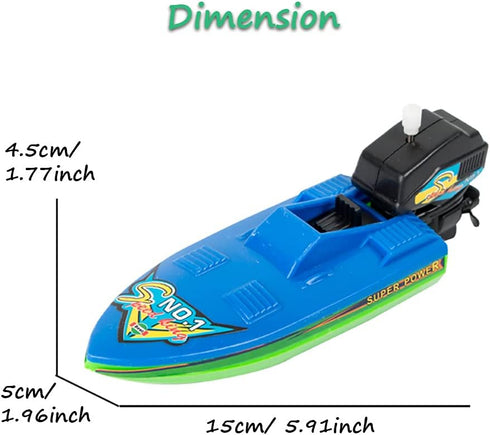 Miracland Wind-Up Speed Boat Toy for Kids - Fun Bath & Pool Activity