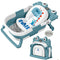 wiqins Collapsible Baby Bathtub for Newborns with Thermometer and Soft Floating Cushion Portable