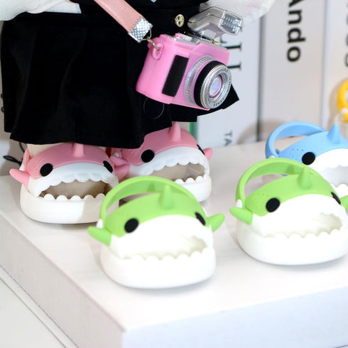 niannyyhouse Plush Doll Shark Shoes - 8 Inch Soft Stuffed Toy Accessories (Gray)