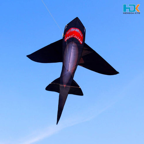 HENGDA KITE for Kids, Lifelike Black Shark Kite, Single Line Kite Flying for Children