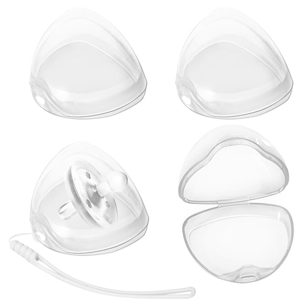 NISXABEBE Pacifier Case,4 Pack BPA Free Pacifier Holder Case with Lanyard for Diaper
