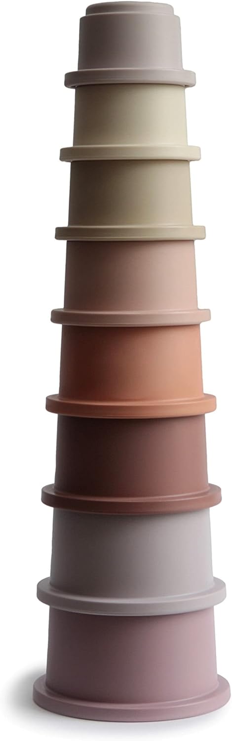 mushie Stacking Cups Toy 8pcs Made in Denmark (Petal)