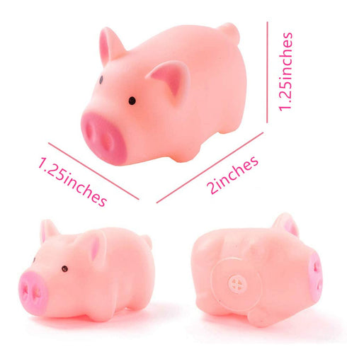 HAKACC 20 PCS Mini Squishies Pig Bath Toys, Pink Rubber Squeaky Toys for Baby Shower Party Favors