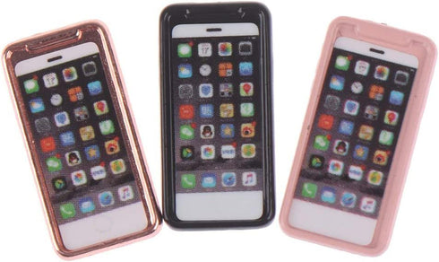 7Pcs Dollhouse Mini Mobiles Phones, Miniatures Cell Phones, Metal Simulation Telephones for 1/12 1/6 Scale Dolls House