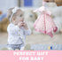 Pro Goleem Loveys for Babies, Bunny Security Blanket, Soft Pink Lovie for Infant and Toddler Snuggle Toy, 16 Inch