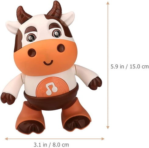 3 1+, 3+ Electric Dancing Cow Light up Musical Cow Plastic Dancing Toys Baby Animal Sounds Toys Toddler Sensory