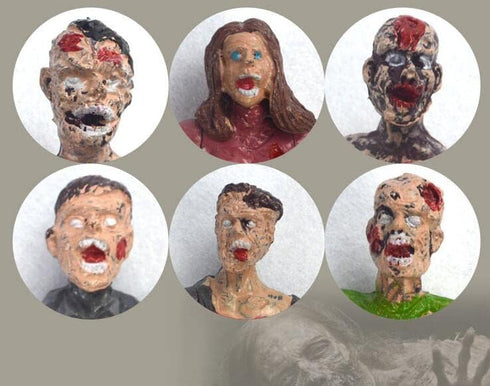 PowerTRC Toy Zombie Action Figures, Movable & Detachable Joints, Mini Zombie Figurines, Pack of 6, 4 Inches Tall