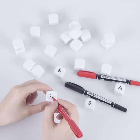 22mm Counting 100PCS Acrylic Dice with Smoothed Surface Six Sided with Rounded Corner Blank White Dice Cubes for Board
