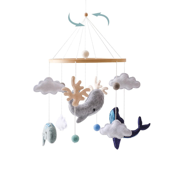 EERKEOD Baby Crib Mobile Ocean Nursery Mobile for Boys Girls Handmade Felt Mobile