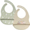 Baby Silicone Bibs 2 Sets Baby Bibs with Food Catcher for Girls