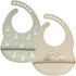 Baby Silicone Bibs 2 Sets Baby Bibs with Food Catcher for Girls