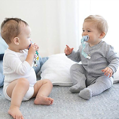 Baby Pacifier Clips, 4 Pack Binky Holder and Leash for Boys and Girls, Universal Fit for Teethers & Toys