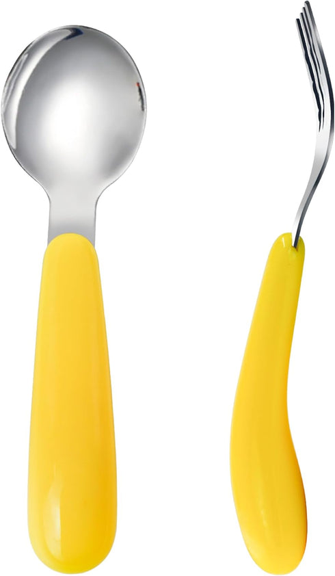 VANRA 2 Pieces Toddler Fork and Spoon Set, 18/8 Stainless Steel with Travel Case for Kids Lunch Box
