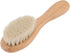 Set Walfront Wooden Baby Hair Brush and Comb Soft Goat Bristle Brush Double Edged Comb for Baby Shower Newborn Hair