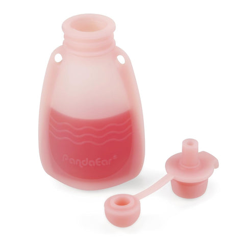 PandaEar Reusable Silicone Baby Food Pouches, 7 Pack Squeeze Pouches for Toddler Kids, BPA-Free, 5.5 oz