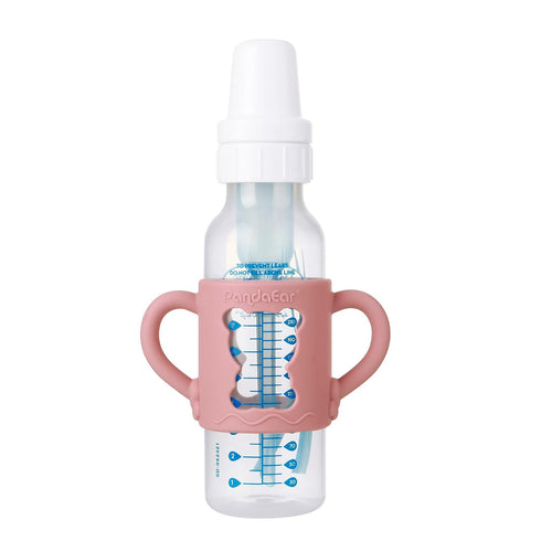 4 Pack 8 oz/250 ml, PandaEar Silicone Baby Bottle Handles with Dr Brown Narrow Baby Bottles Non-Slip Easy Grip Handles