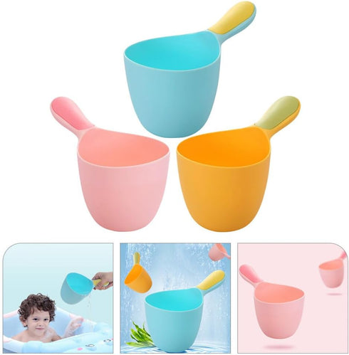 3pcs Baby Water Scoop Shampoo Ladle, Bathing Water Ladles, Plastic Child Bath Rinse Cup