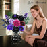Set 14 546PCS HOGOKIDS Flowers Bouquet Building - Mother's Day Purple Roses Botanical Collection Building Block