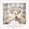 MON AMI Gingham Bear-Swaddles & Rattle Gift Set Soft 47" Cotton Muslin