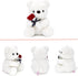 9.8'' Teddy Bear with Rose, Soft Plush Doll, Valentines Day Gifts for Her/Girlfriend Mom Kids (White)