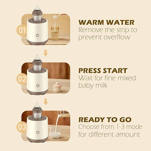 COUEMT Breast Milk Pitcher - Brown - Adjustable Baby Bottle Maker Formula Machine Even Milk Mix for Less Bubbles/Pumps