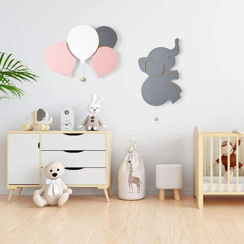 Lumipets Lighted Elephant, Nursery Night Light, Wall Mounted Lighted, Battery Operated Cloud Light SignLightweight