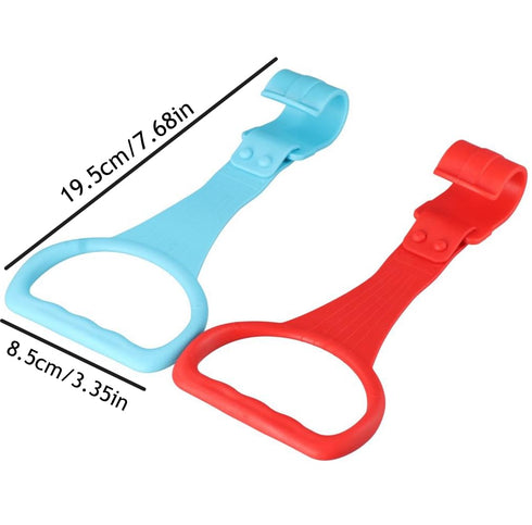 4 Vctitil Pieces Crib Hook Baby Plastic Pull Ring Creative Teaching Stroller to Assist Standing(Red/Yellow/Blue/Green)