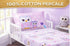 3-Piece Set 100% Set EVERYDAY KIDS Toddler Fitted Sheet, Flat Sheet and Pillowcase - Owls - Soft Breathable Cotton