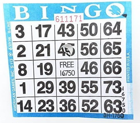 Punch-out Bingo Cards, 250 Per Pack