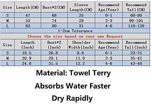 Unisex Infant Hooded Bathrobe Towel for Baby Boys - Ultra Absorbent Terry Fabric