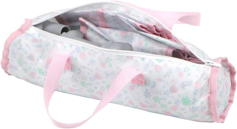 18" 3+ JC Toys - Berenguer Boutique | Travel Folding Crib - Playpen with Accessories | Pink Floral Collection |