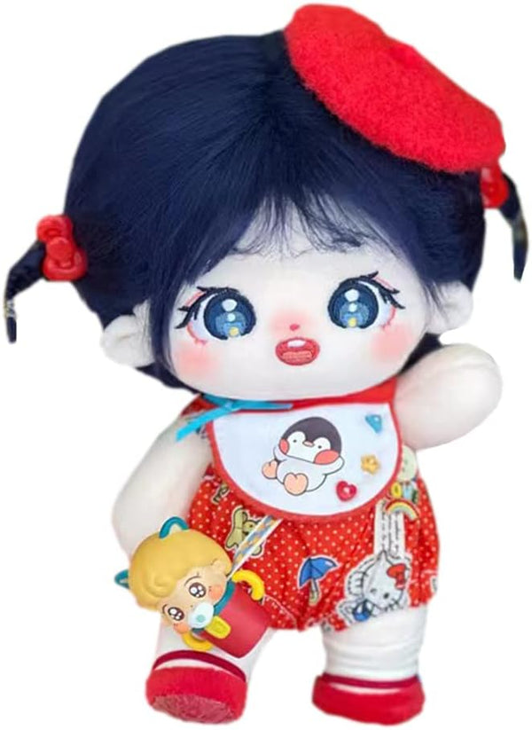 niannyyhouse 20cm Plush Doll Girl, 8" Normal Body Stuffed Body, Wearable Clothing Dress Up Gifts (a-39-without skeleton)