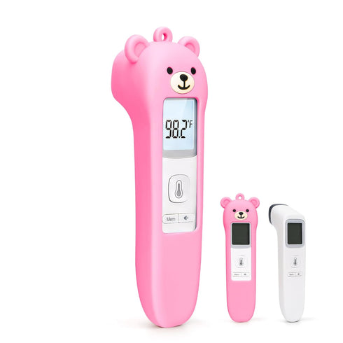 Zalcerin Cute Bear Silicone Thermometer Case Compatible with GoodBaby No-Touch Thermometer, Soft Anti-Drop