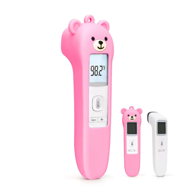 Zalcerin Cute Bear Silicone Thermometer Case Compatible with GoodBaby No-Touch Thermometer, Soft Anti-Drop
