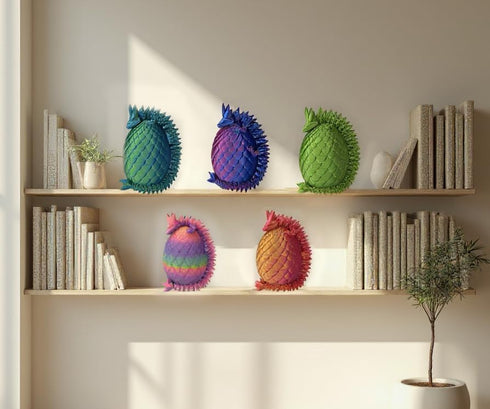 5PCS 3D Printed Mini Dragon Egg with Dragon Inside Fidget Toy,Mythical Prefilled Easter Eggs with Glow in The Dark