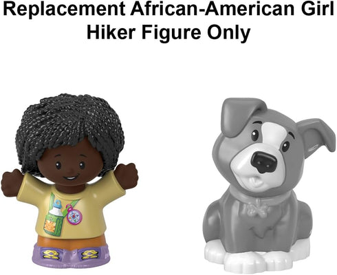 Replacement Part for Fisher-Price Little People Playset - HBW73, African-American Girl Hiker Figure with Water Bottle