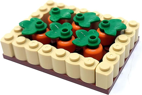 General Jim's Bright Colorful Vegetable Garden Plot Building Block Toy Playset, 165 Pc Modular Set for Teens and Adults
