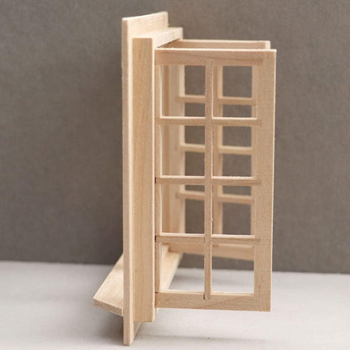 Wooden Window for Dollhouse, Miniature Window Frame, 1:12 Dollhouse Wooden Doors for Craft Decoration
