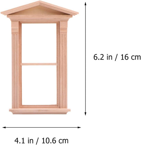 TOYANDONA Mini Toys 2 Pieces Windows Wooden Miniature Scene Window Doll Home Craft Ornament Doll House Furniture Window Miniature Toy Mini Furniture Miniature Unprainted Miniature Toys