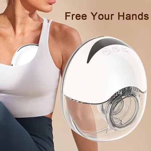 Generic 4 Wearable Electric Breast Pump, Variable Frequency, Modes, Anti-Backflow Design, White