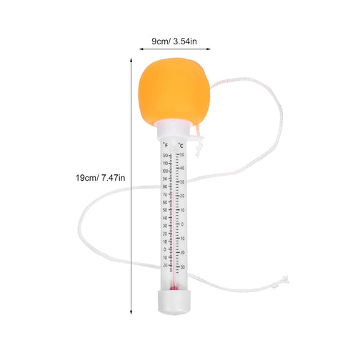 Swimming Floating Pool Thermometer for Waterproof Pools Temperature Gauge with Easy-Read Display Cartoon Orange Design
