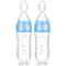 Nuanchu Baby Spoons 2 Pack, Silicone Baby Food Feeder, 3 oz Squeeze Feeding Spoon for Kids Toddlers (Blue)