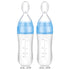 Nuanchu Baby Spoons 2 Pack, Silicone Baby Food Feeder, 3 oz Squeeze Feeding Spoon for Kids Toddlers (Blue)