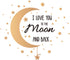 I Love You to The Moon and Back Quotes Wall Decals, Moon Stars DIY Sticker Art for Home Nursery Decor