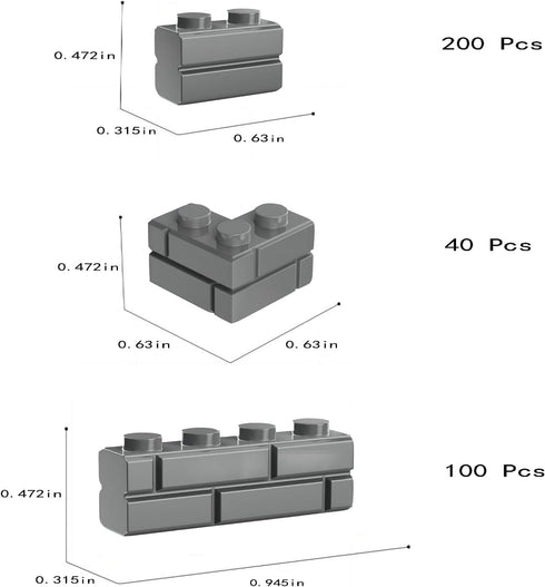 Classic Building Bricks, 340 Pcs Masonry Profile Wall Blocks, Compatible with Major Brands Parts and Pieces, Creative